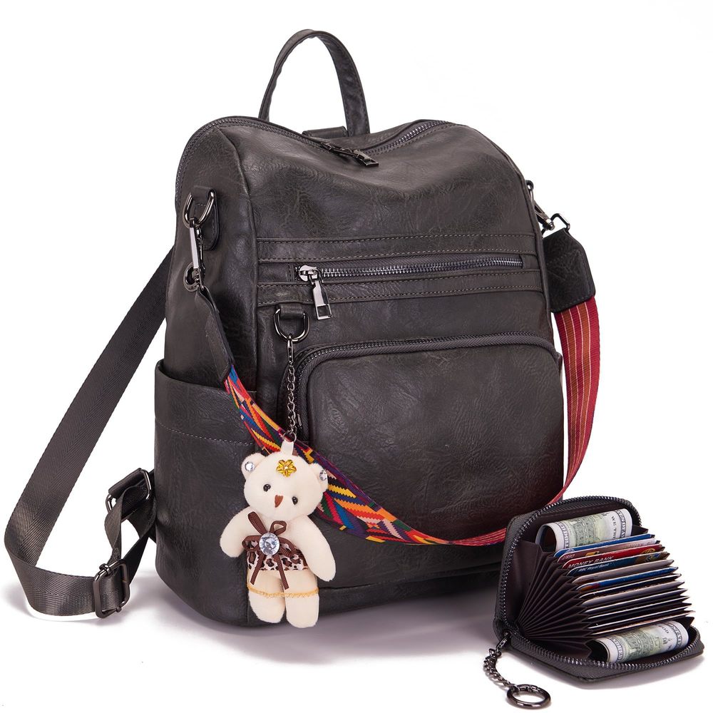 Women's Fashion PU Leather Backpack Purse for Women Designer Ladies Travel👌